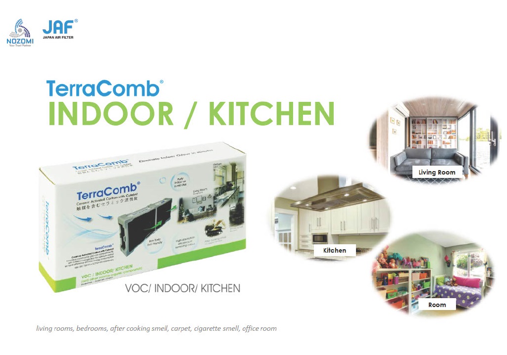 Bộ lọc TerraComb khử mùi phòng ngủ, phòng khách, bếp, mùi thuốc lá | TERRACOMB VOC / INDOOR / KITCHEN